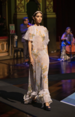 Franca long-sleeved dress with ruffles